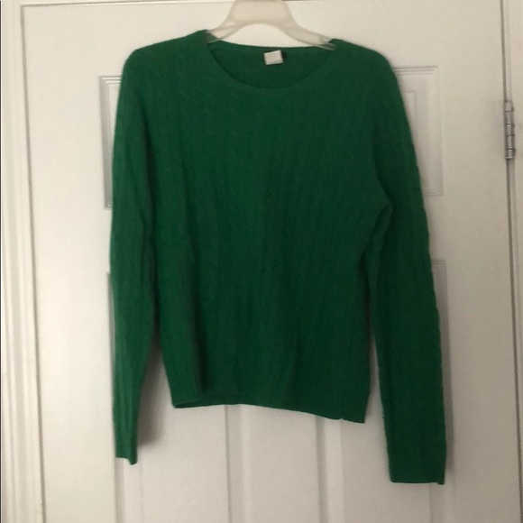 Green wool cable knit sweater - Picture 1 of 3